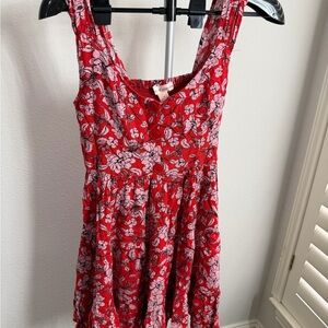 Floral Red and Pink Tank Top Dress
